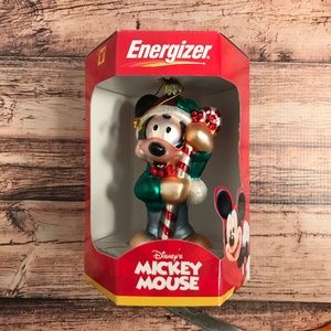 Mickey Mouse Energizer Glass Ornament